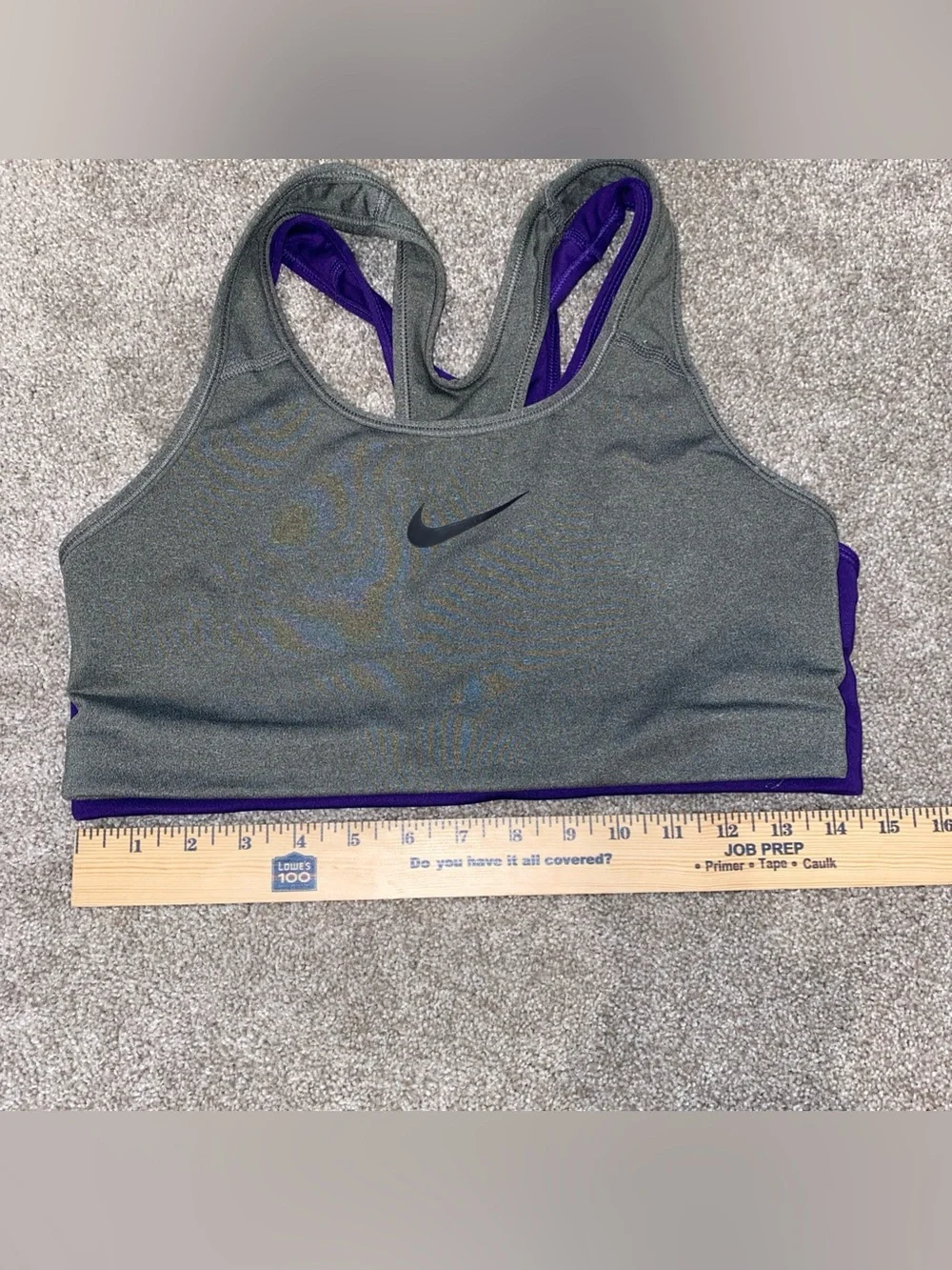 Nike Sports Bra Bundle Swoosh Medium Support Gray And Purple Size L Not Padded